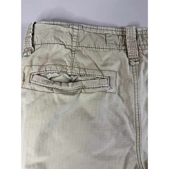 American Eagle Y2K Men's Longboard Cargo Shorts 30 Tan Ripstop Retro Surf Skate - Picture 13 of 16
